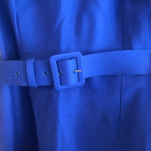 Vintage Diva Blue Collared pencil dress Size L - Picture 2 of 5